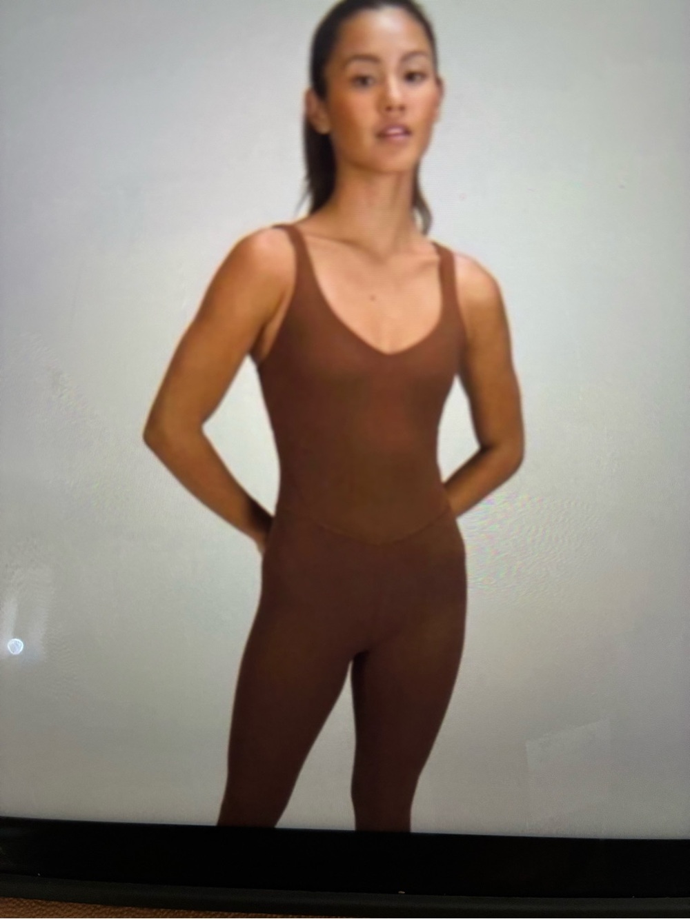 lululemon athletica Brown Scoop Neck Tank Bodysuit